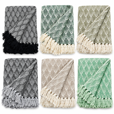90x100inch Leaf Cotton Throw Rug